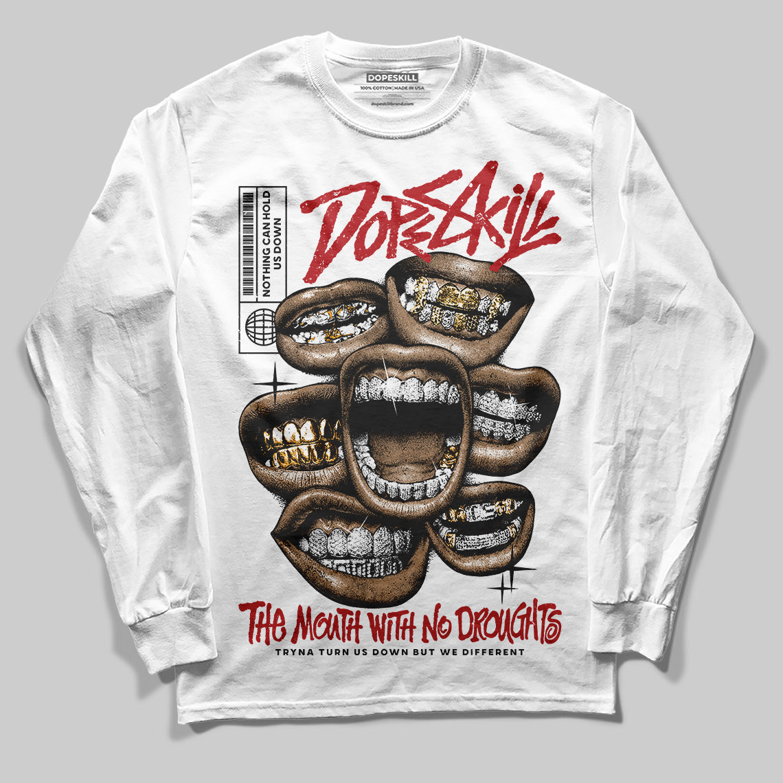 Black Toe Reimagined 1s DopeSkill Long Sleeve T-Shirt The Mouth With No Droughts Graphic