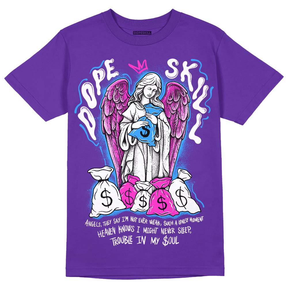 Dunk Purple Championship Court White DopeSkill Purple T-shirt Angels Graphic