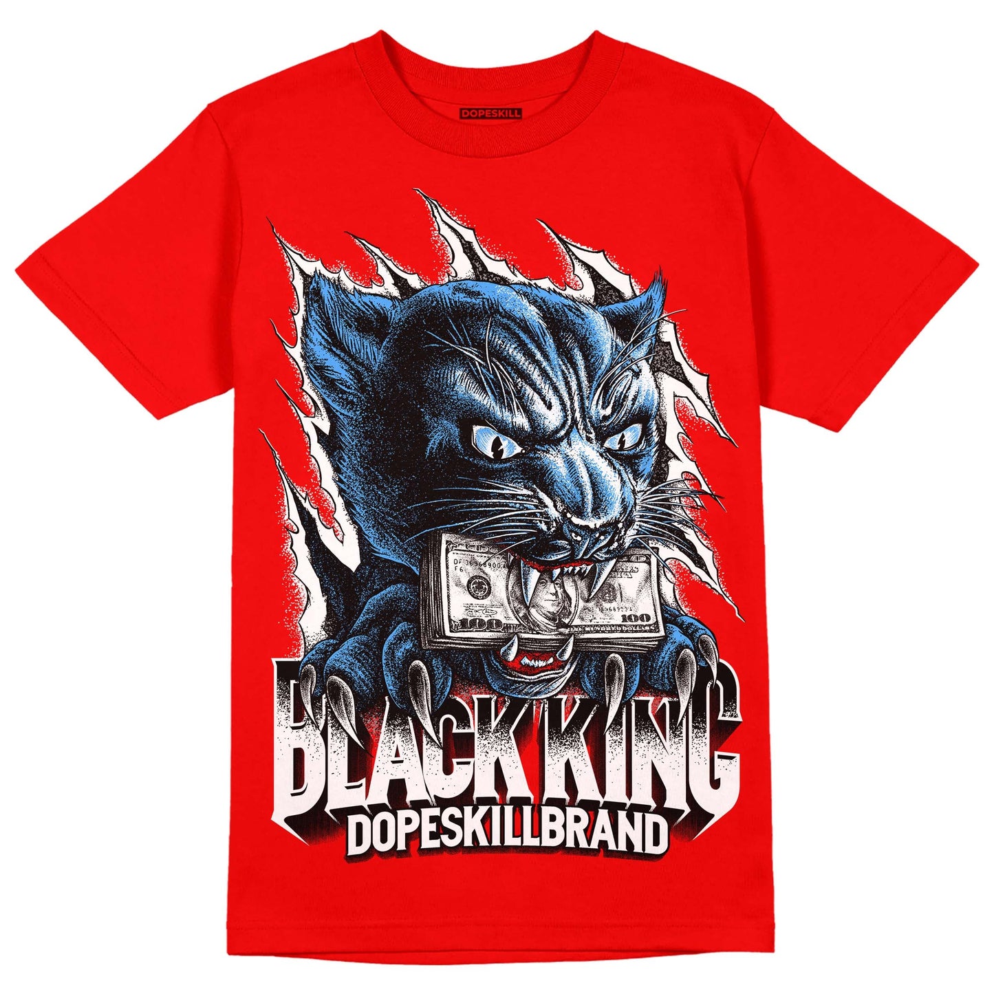 Cherry 11s DopeSkill Varsity Red T-shirt Black King Graphic