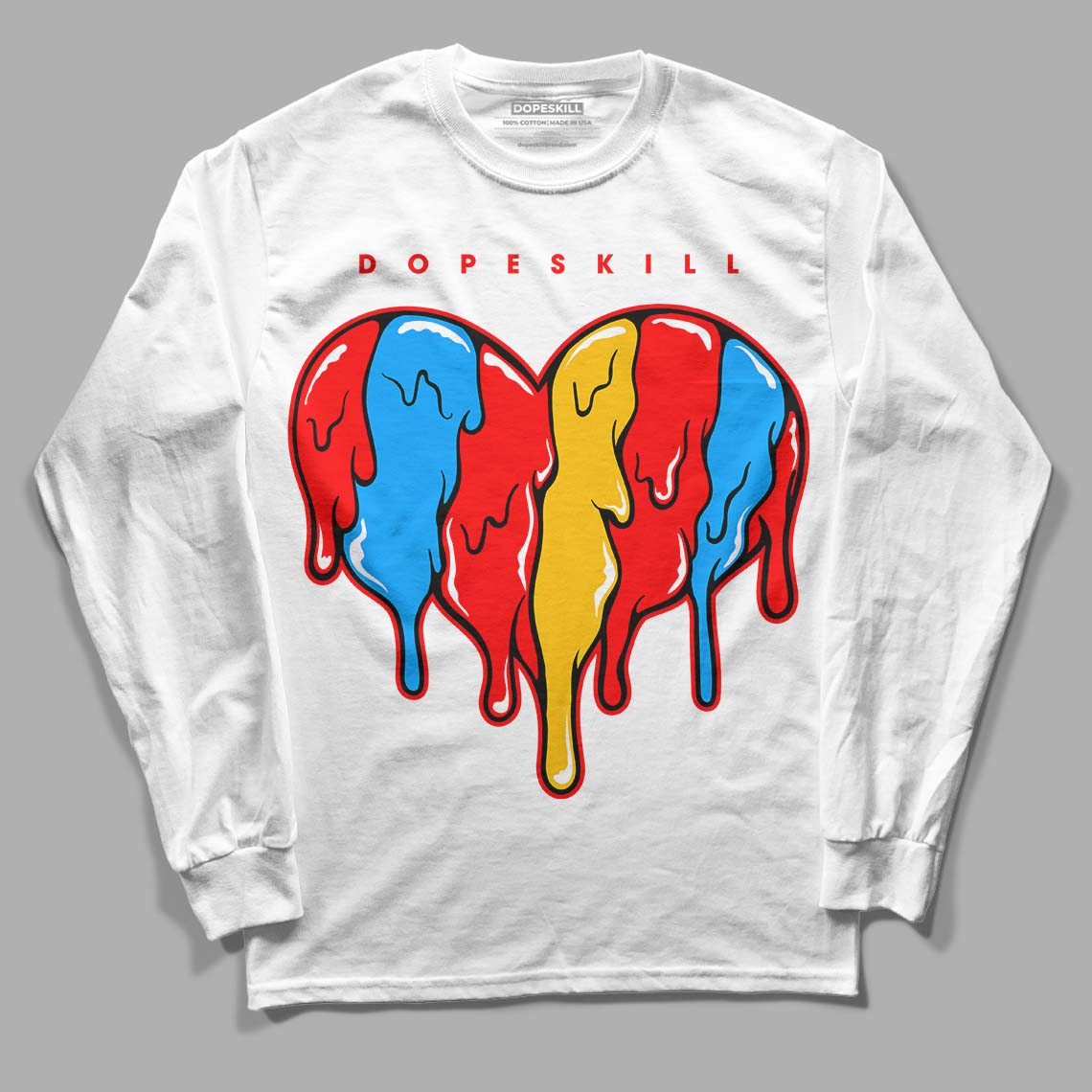 Fruity Pebbles Dunks DopeSkill Long Sleeve T-Shirt Slime Drip Heart Graphic
