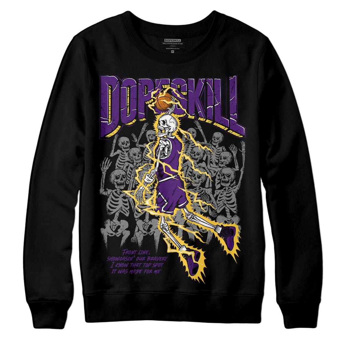 Field Purple 12s DopeSkill Sweatshirt Thunder Dunk Graphic