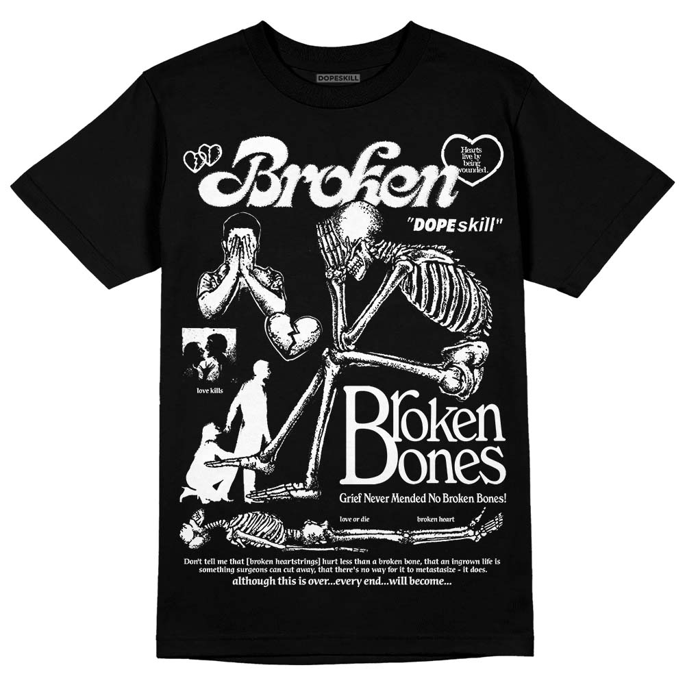 Dunk Panda White Black DopeSkill T-Shirt Broken Bones Graphic