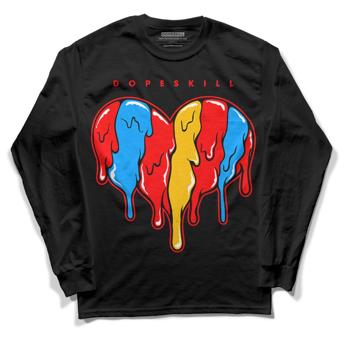 Fruity Pebbles Dunks DopeSkill Long Sleeve T-Shirt Slime Drip Heart Graphic