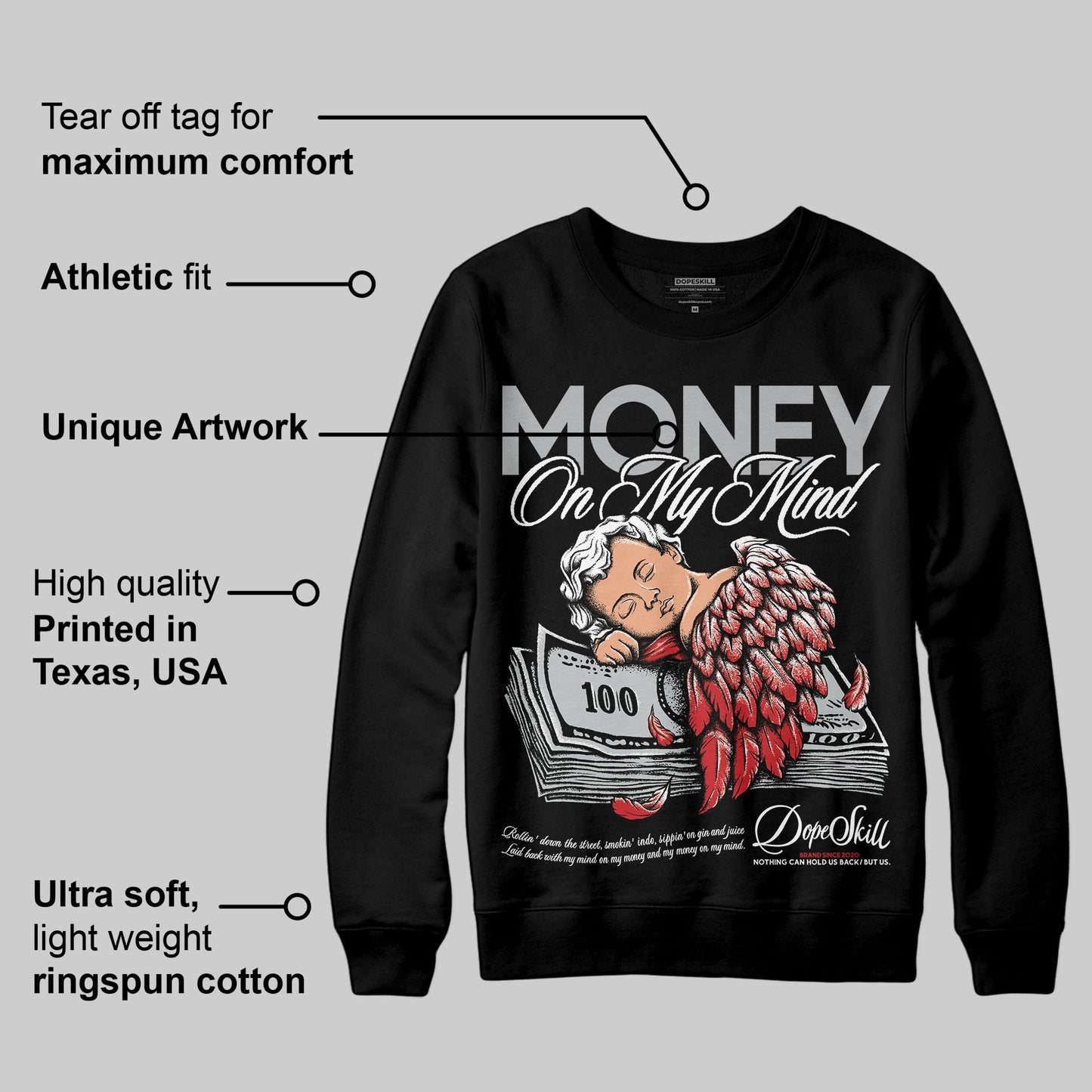Black Cement 3s DopeSkill Sweatshirt MOMM Graphic