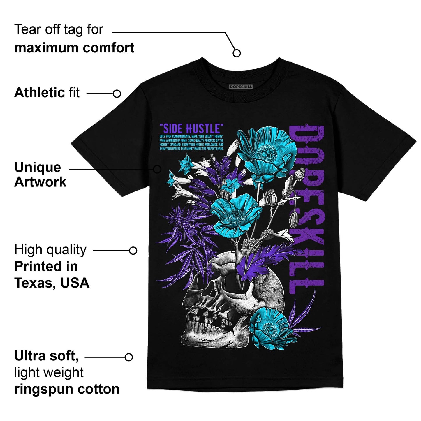 Aqua 6s DopeSkill T-Shirt Side Hustle Graphic