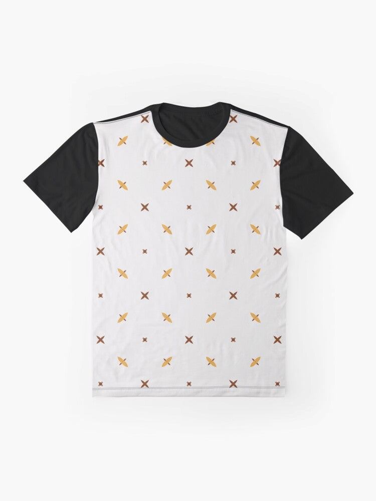 Simple Doted Golden Stars Graphic Texture Seamless Pattern Graphic T-Shirt