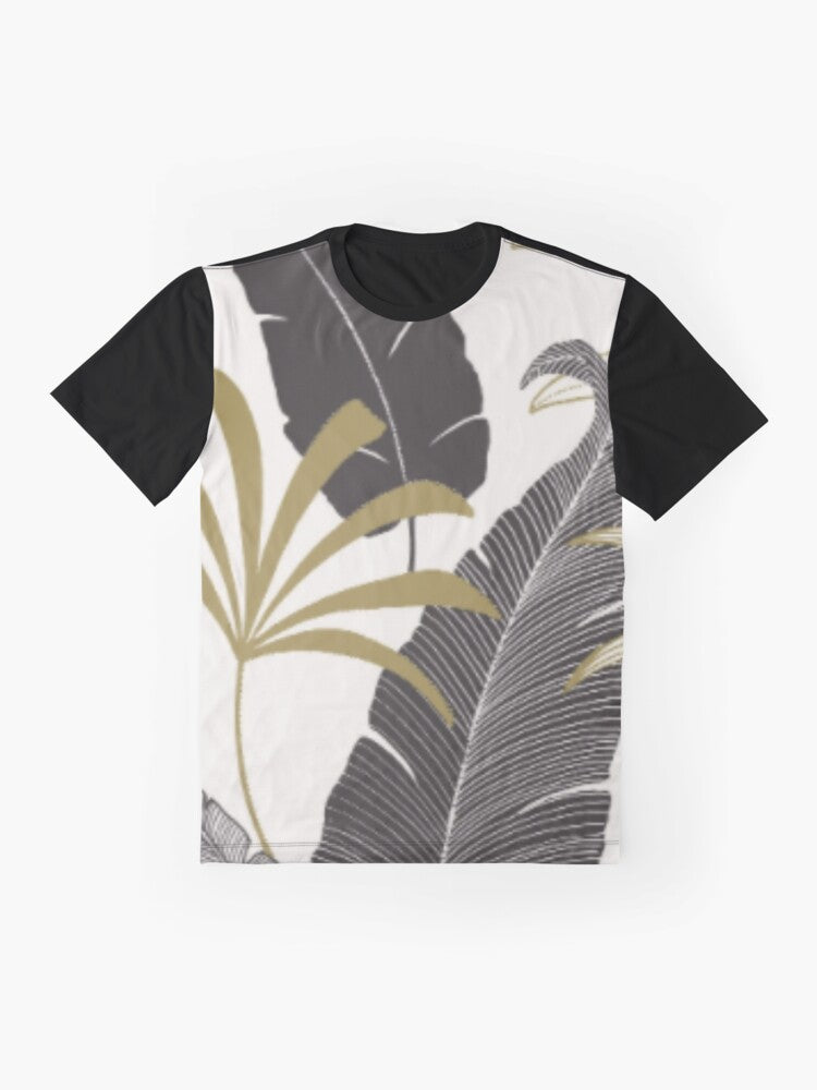 Black & white Leaf Gold Graphic T-Shirt
