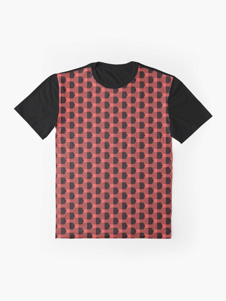 Contemporary Red Elegance - Seamless Geometric Patterns Graphic T-Shirt