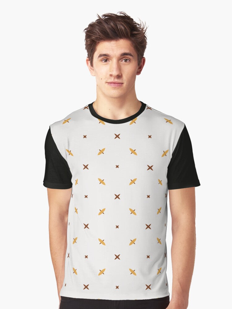 Simple Doted Golden Stars Graphic Texture Seamless Pattern Graphic T-Shirt
