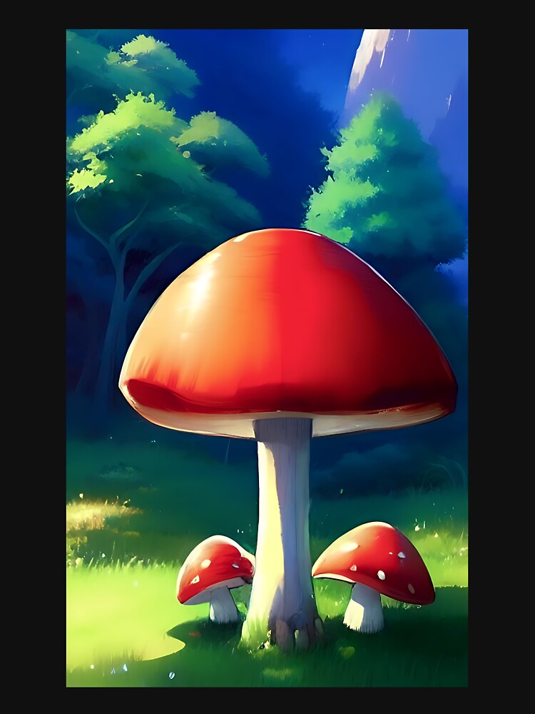Mushroom painting Baseball ¾ Sleeve T-Shirt