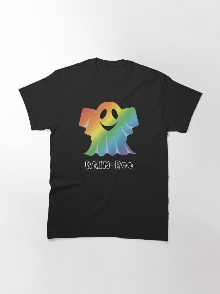 Rain-boo, funny rainbow halloween ghost Classic T-Shirt