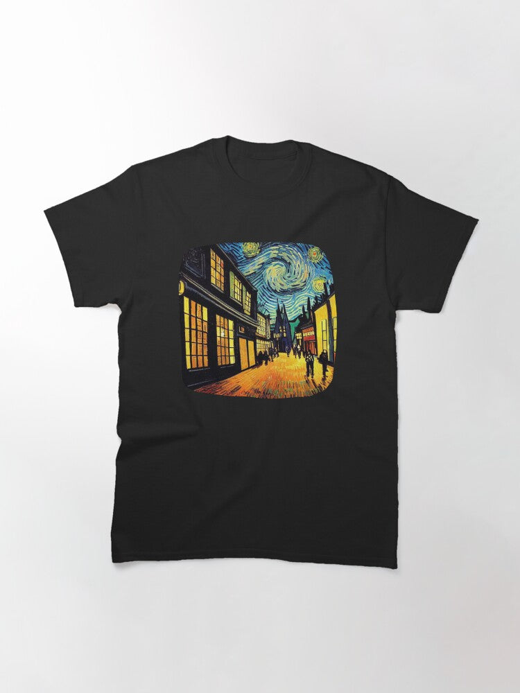 The Alley at a Starry Night - Van Gogh Style - Harry Classic T-Shirt