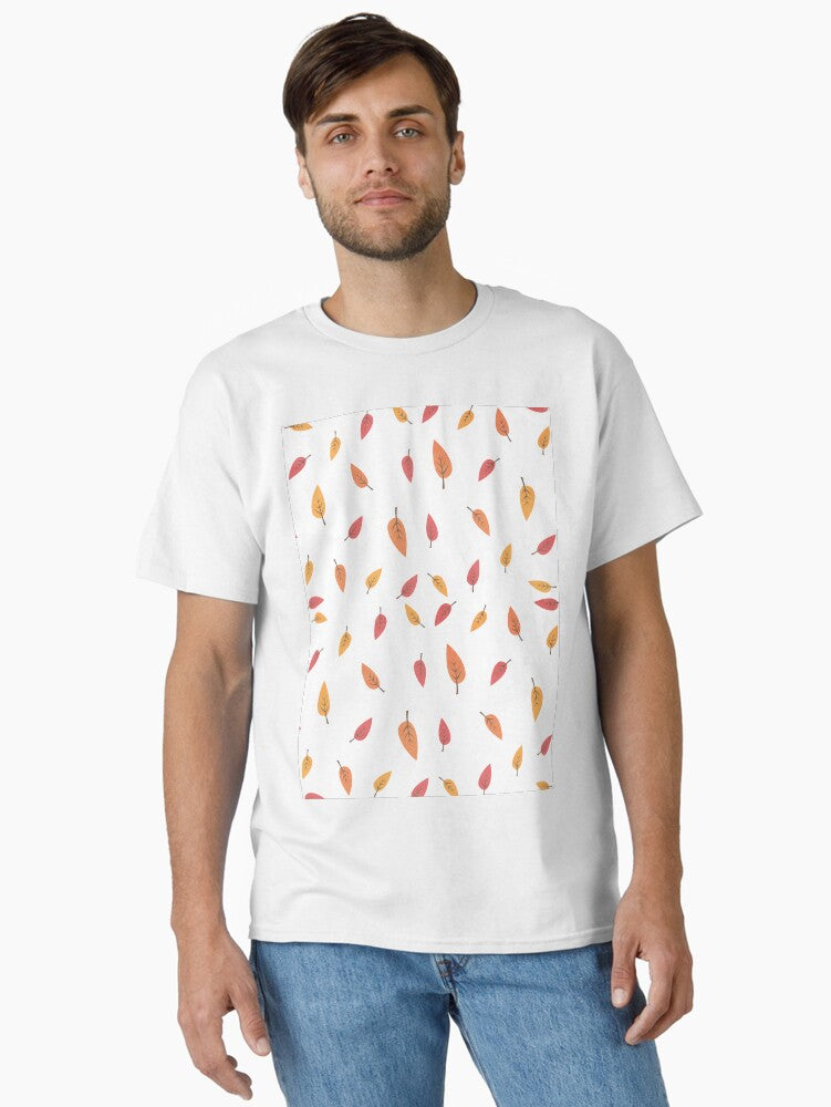 Falling Leaves Autumn Pattern Classic T-Shirt