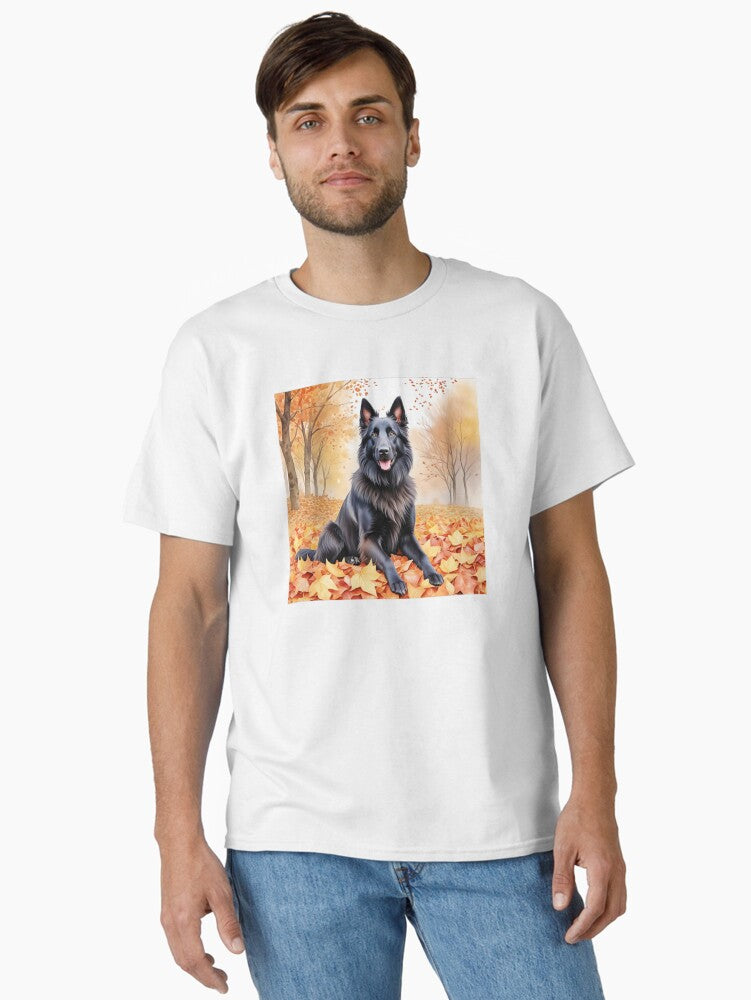 Belgian Sheepdog In Autumn Classic T-Shirt