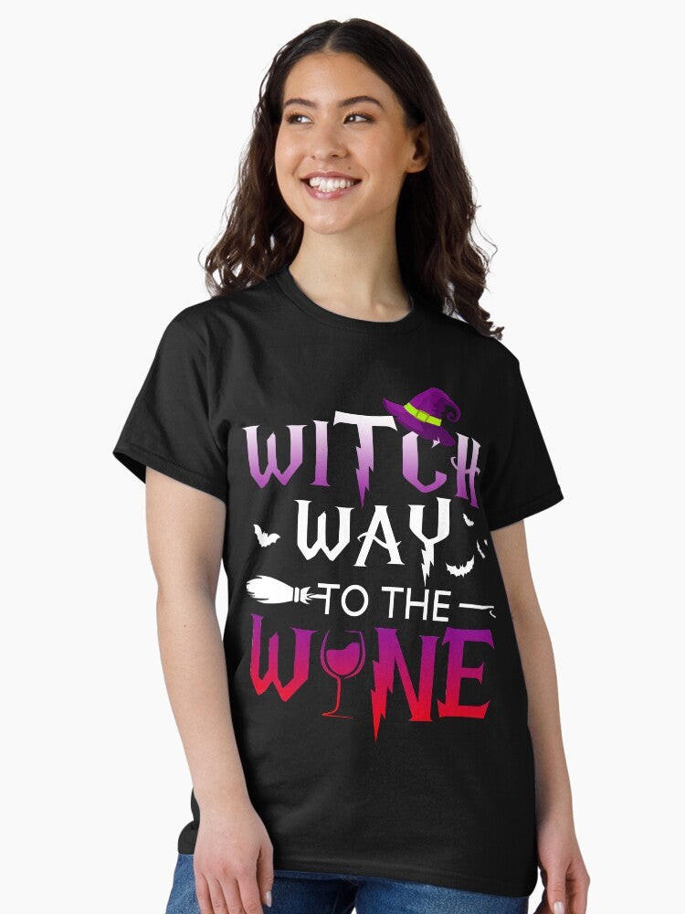 Witch Way To The Wine Funny Witch Classic T-Shirt