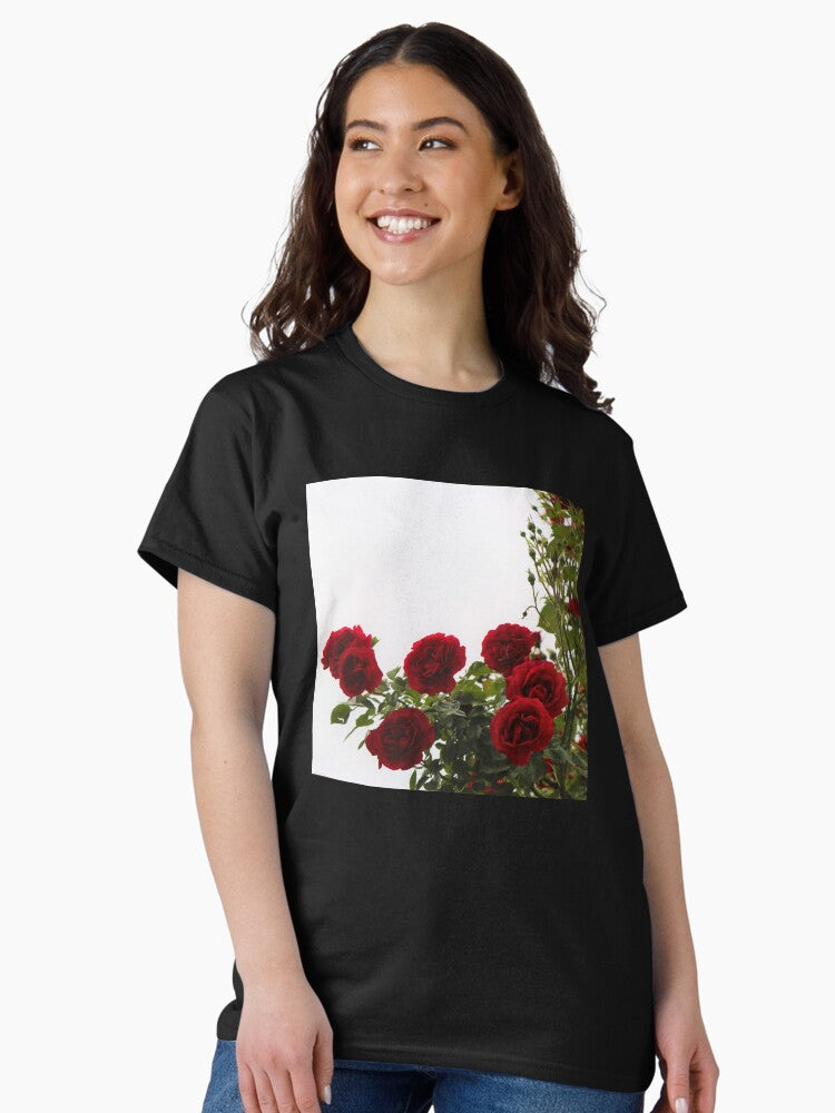 Romantic Red Garden Roses Classic T-Shirt