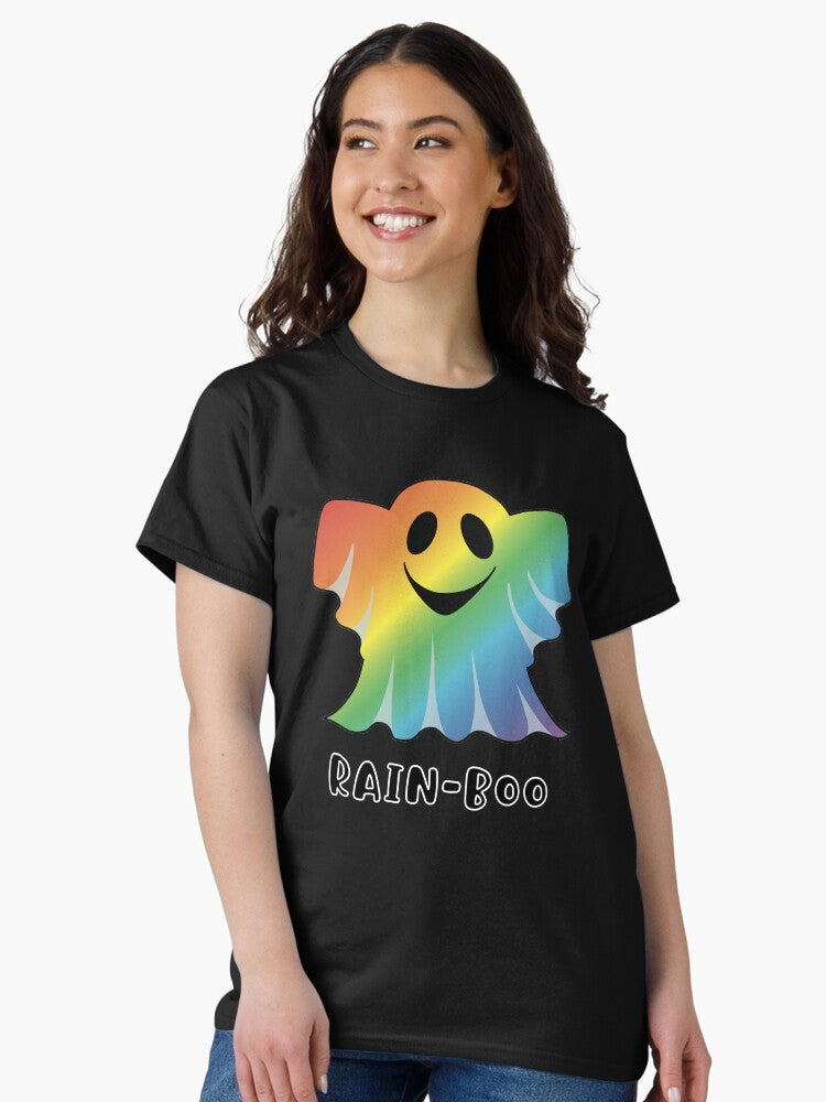 Rain-boo, funny rainbow halloween ghost Classic T-Shirt