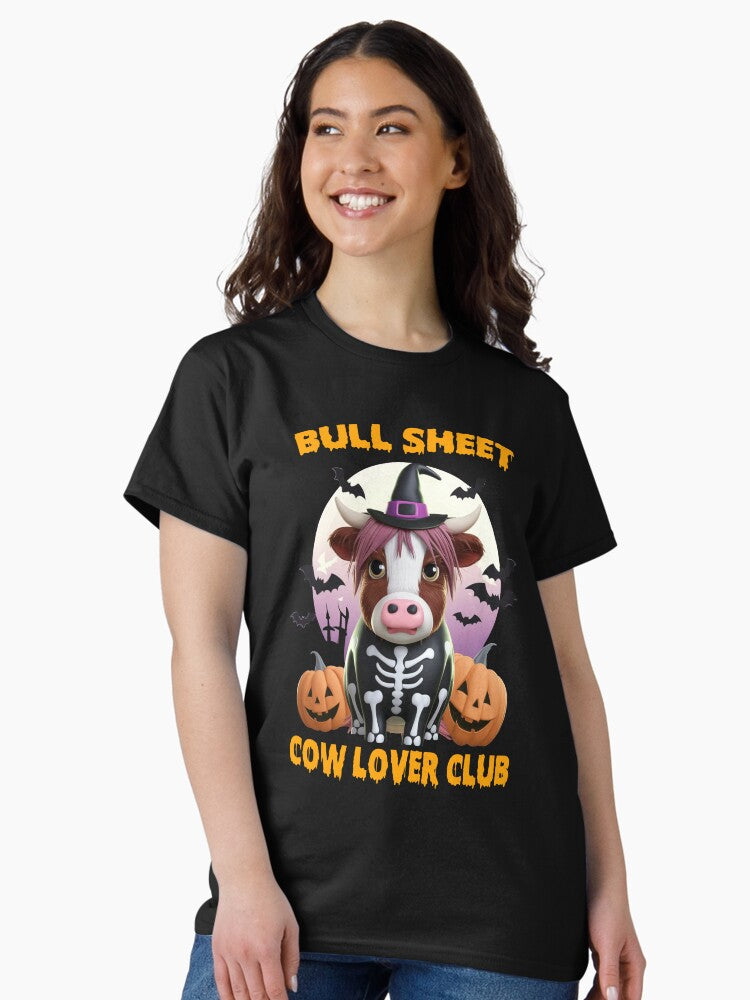 Bull Sheet Cow Lovers Club Halloween Sticker Classic T-Shirt