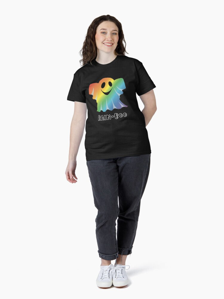 Rain-boo, funny rainbow halloween ghost Classic T-Shirt