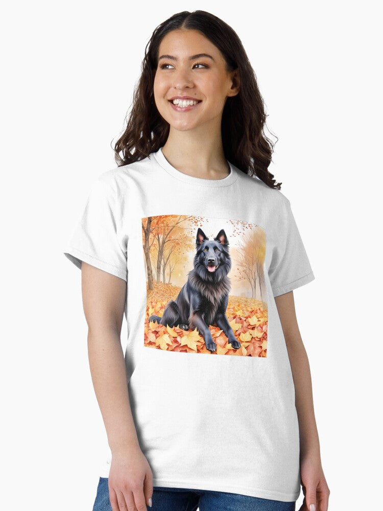 Belgian Sheepdog In Autumn Classic T-Shirt