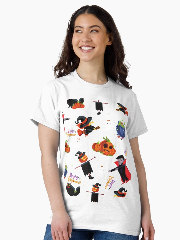 Halloween Witches Skull Pumpkin Classic T-Shirt