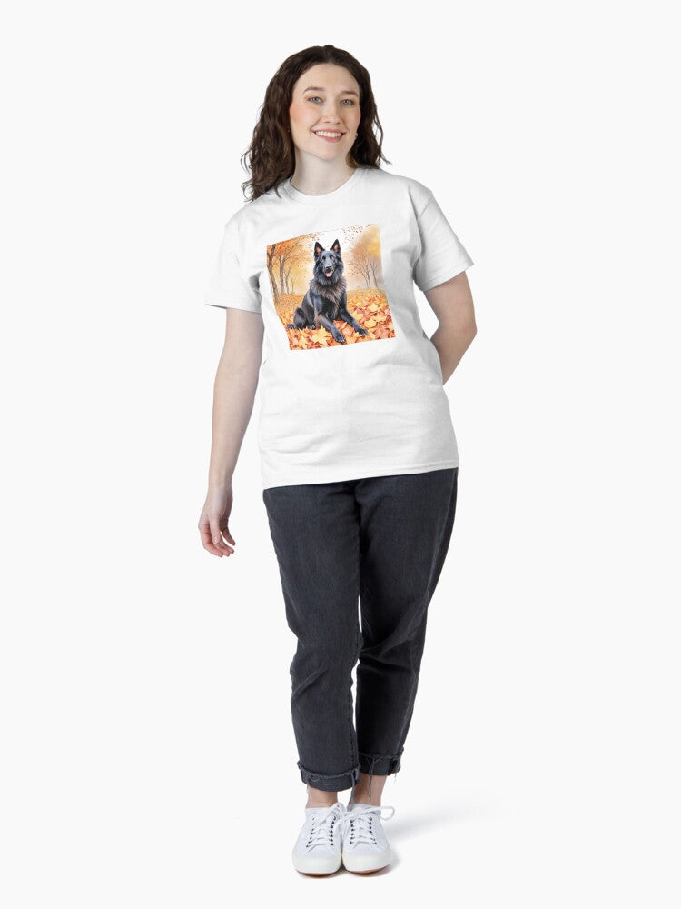 Belgian Sheepdog In Autumn Classic T-Shirt