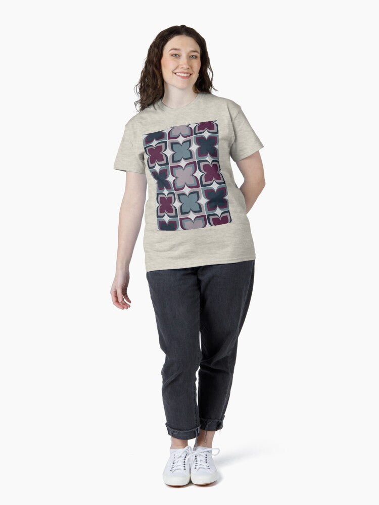 Purple Grey geometric Pattern Classic T-Shirt