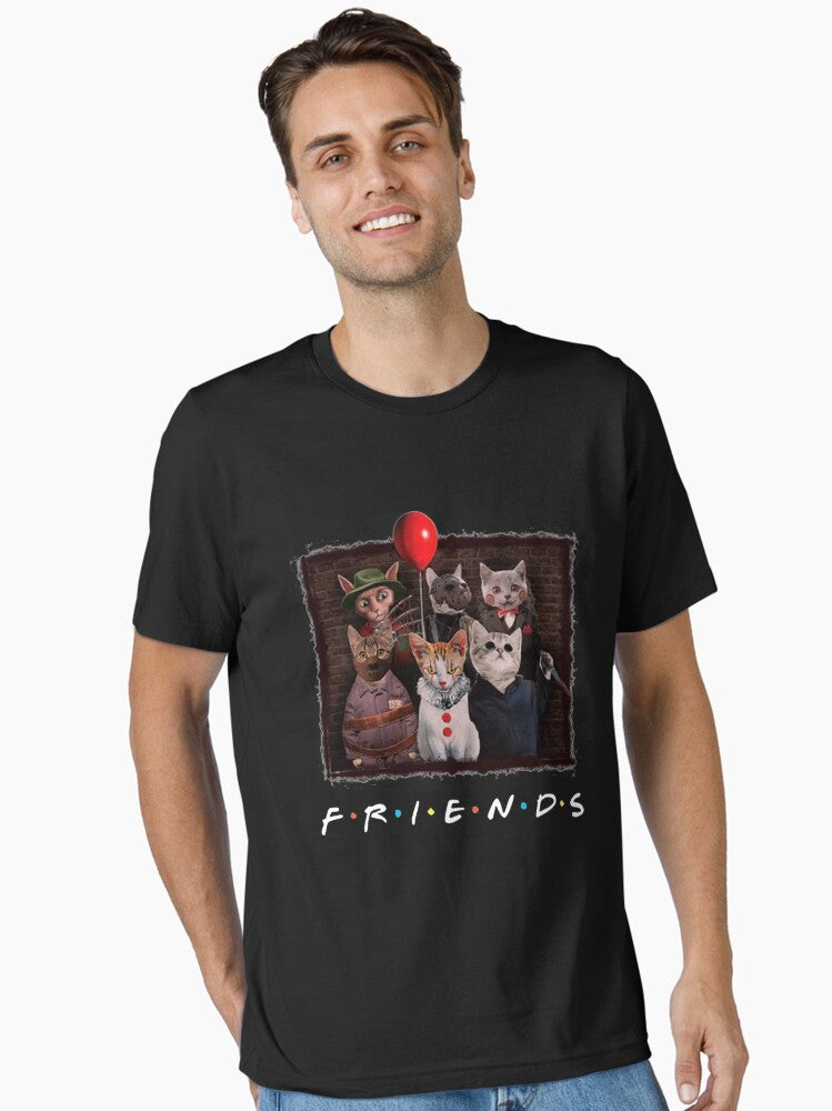 Halloween friends cat in horror movie character Essential T-Shirt