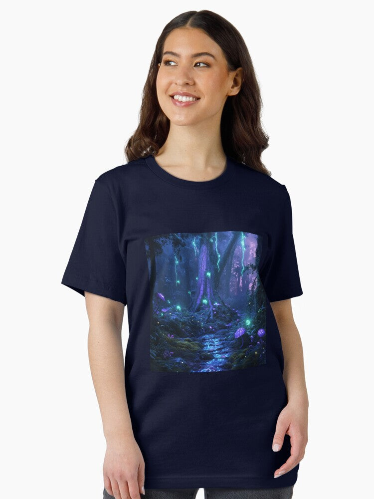 Bioluminescent alien forest at twilight Essential T-Shirt
