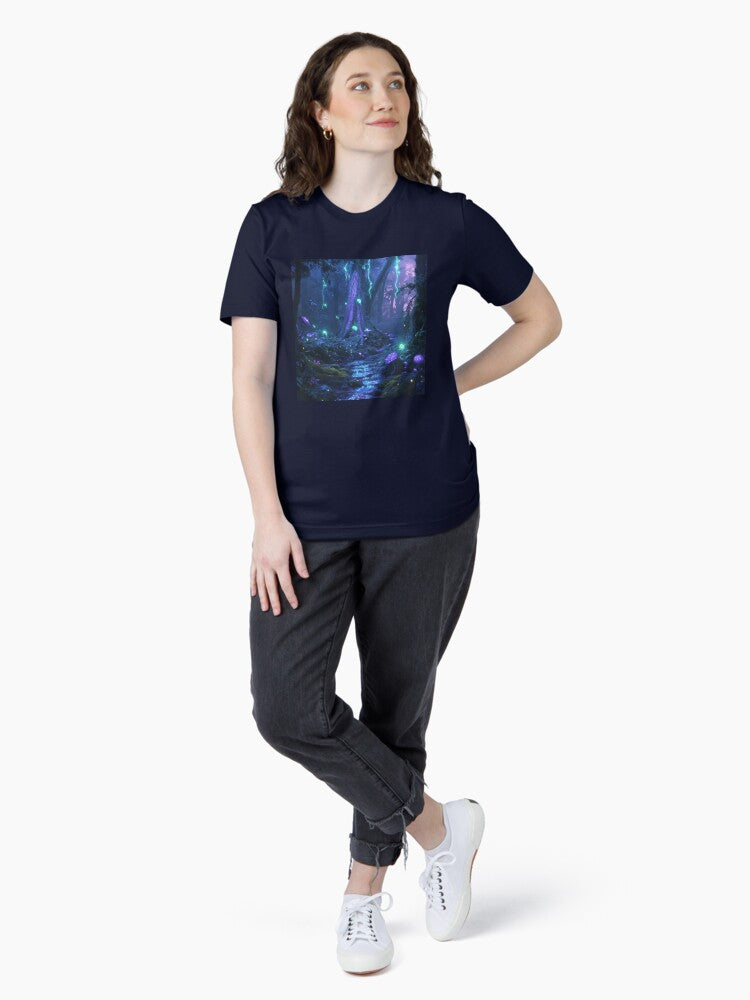 Bioluminescent alien forest at twilight Essential T-Shirt