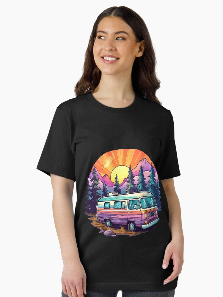 Psychedelic Camper Van Motorhome Travel Sunset Adventure Essential T-Shirt