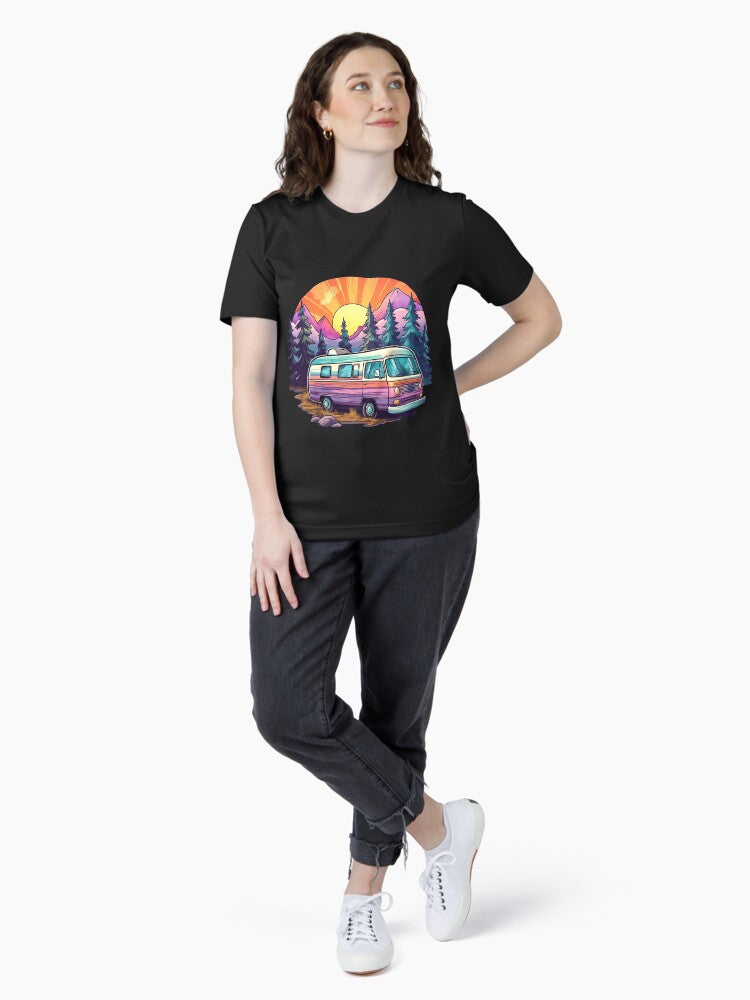 Psychedelic Camper Van Motorhome Travel Sunset Adventure Essential T-Shirt