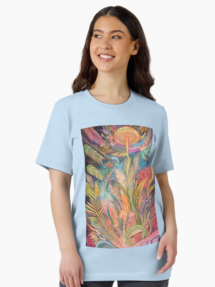 Mystic Foliage – Psychedelic Forest Mushrooms and Ferns Fantasy Essential T-Shirt Style002