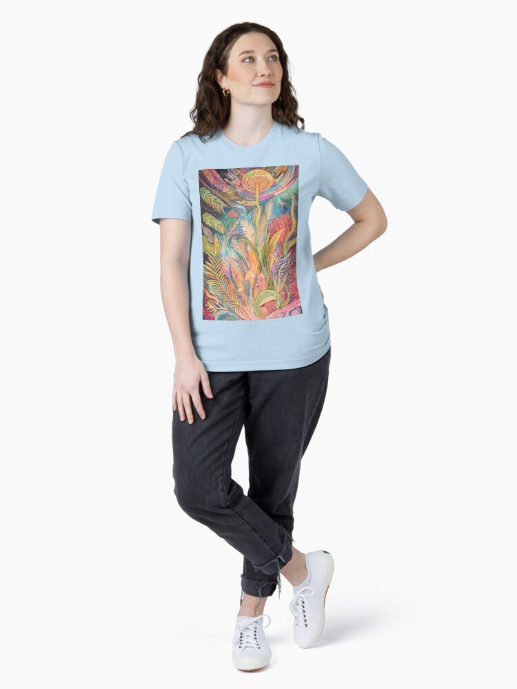 Mystic Foliage – Psychedelic Forest Mushrooms and Ferns Fantasy Essential T-Shirt Style002