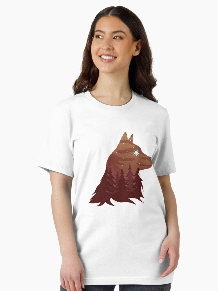 Brown wolf colorful landscape Essential T-Shirt