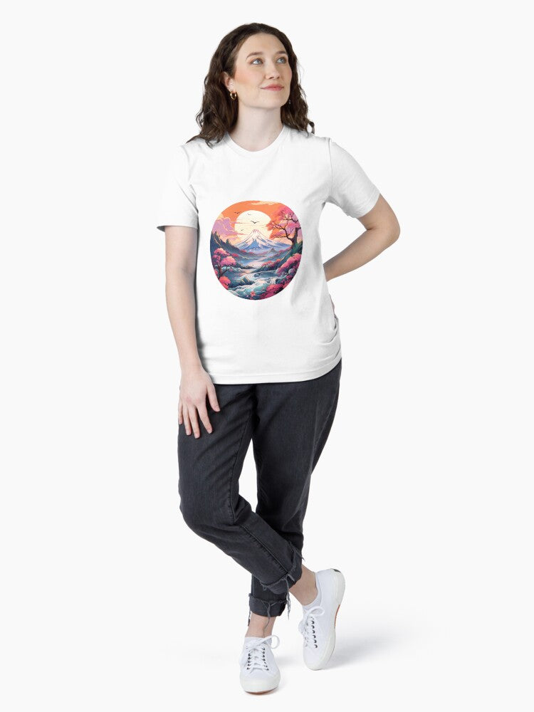 I love Nature Silhouette Beautiful landscape, mountain, Sunset, red clouds Essential T-Shirt