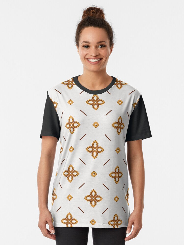 Modern Flower Geometric Texture Background Seamless Pattern Graphic T-Shirt