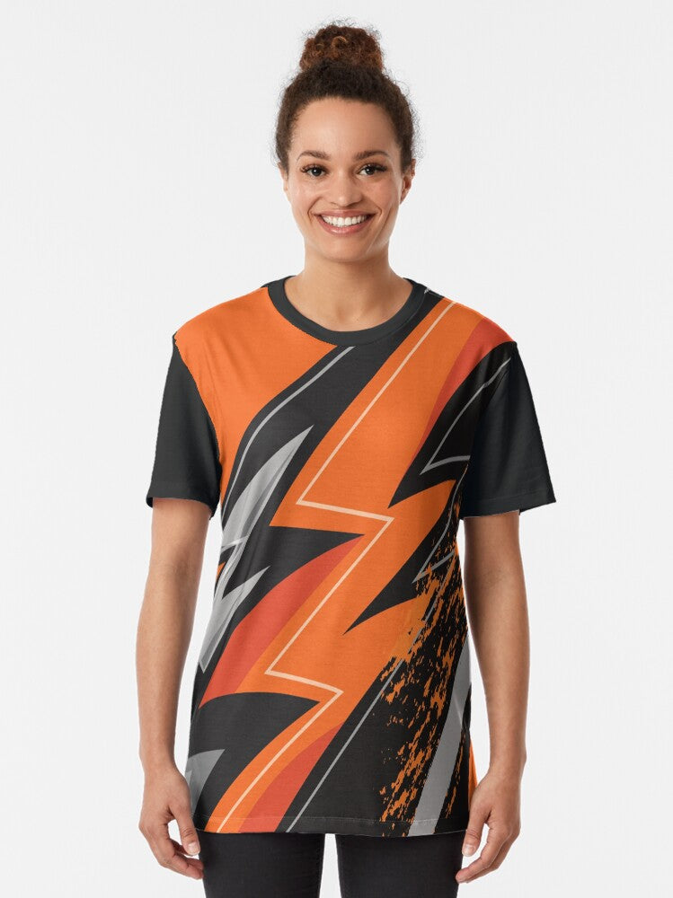 Abstract Graphic Stripes 90's Edgy Funky Print All Over Print Art Lover Wild Print Patterns Graphic T-Shirt