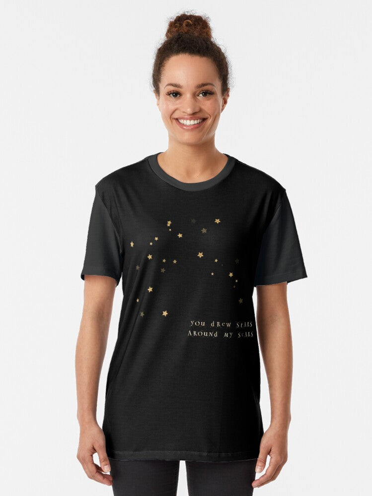 Cardigan Taylor Swift You Drew Stars Around My Scars (Gold) Graphic T-Shirt