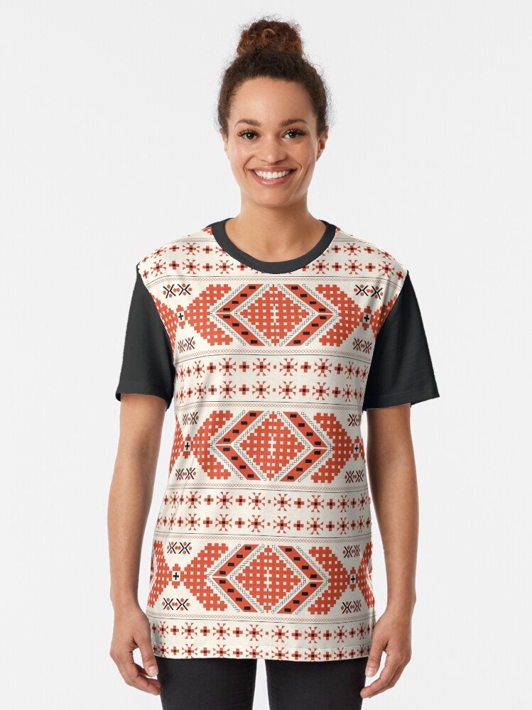 traditional pattern classical symmetric pixels mask Graphic T-Shirt