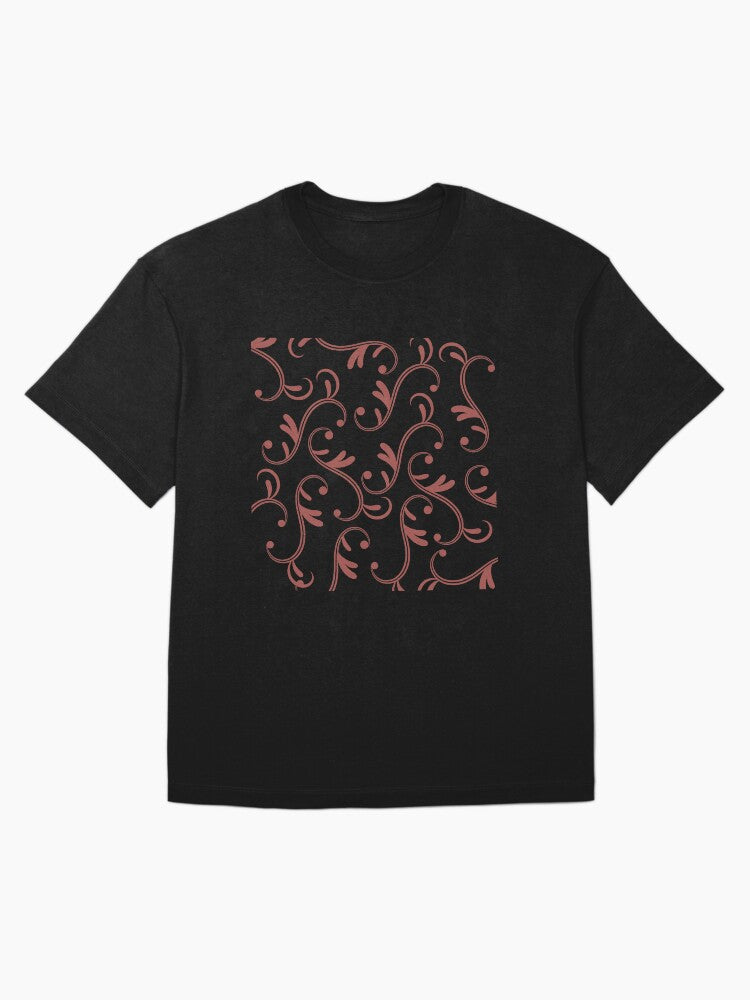Brick Red Abstract Digital Art Pattern Oversized T-Shirt