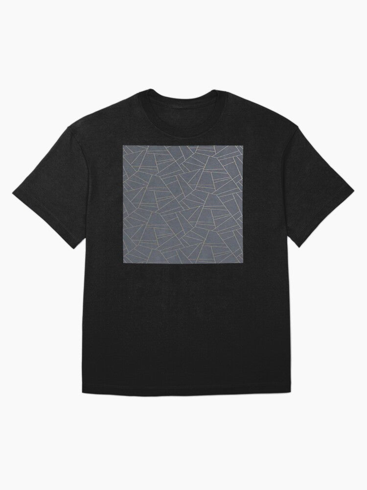 Navy Geometric Line Oversized T-Shirt
