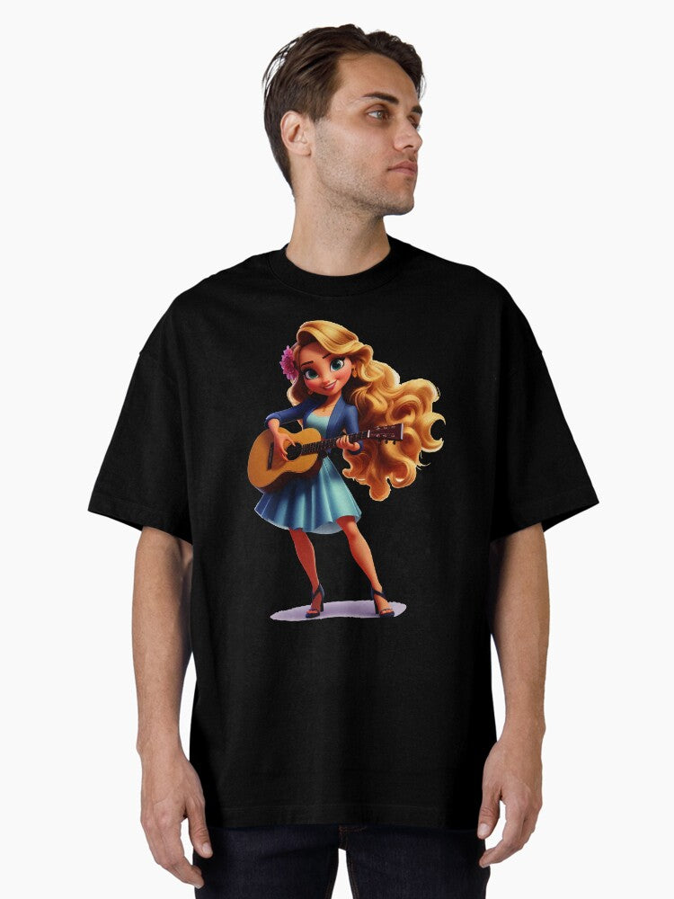 Girl, her guitar and a dream Oversized T-Shirt