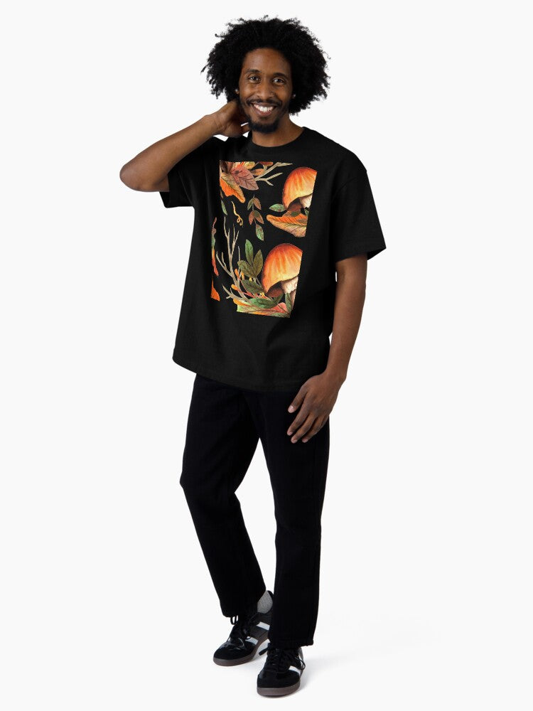Hello autumn mushroom pattern Oversized T-Shirt