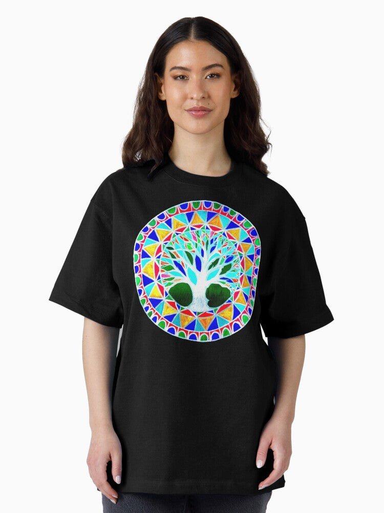 tree tattoo pattern Oversized T-Shirt