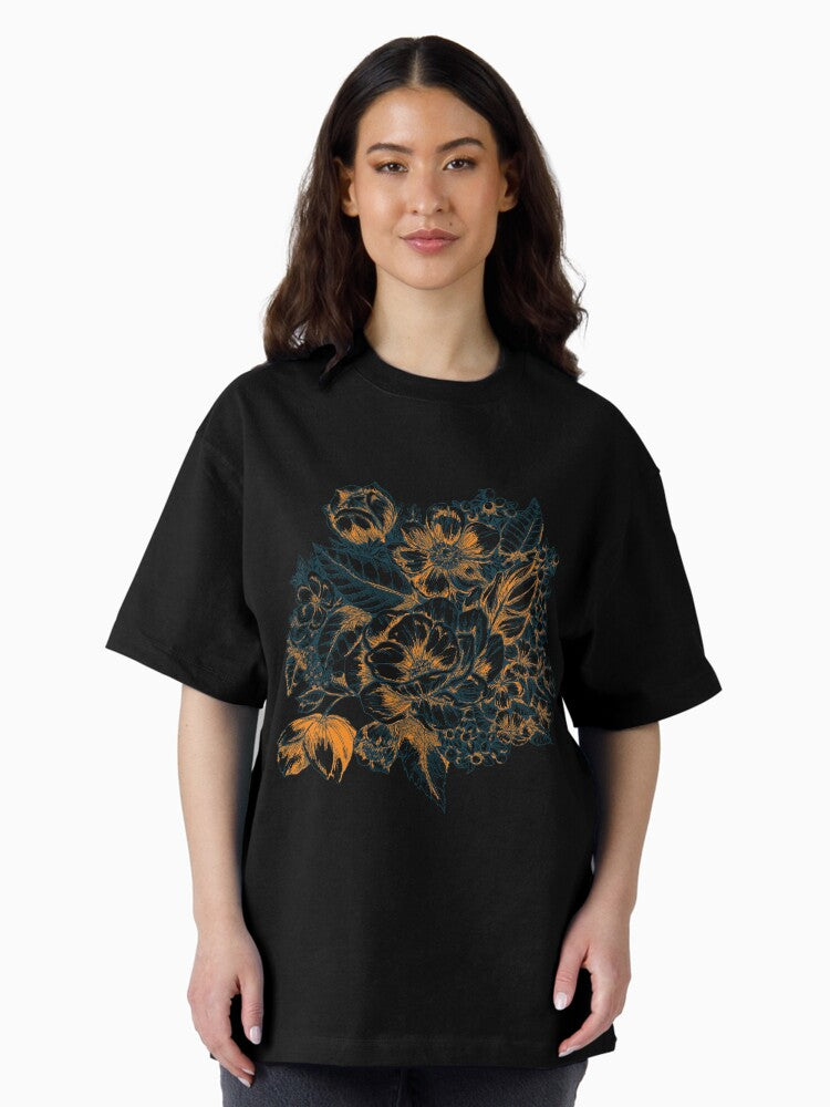 Graphic Summer Flower Bouquet Oversized T-Shirt