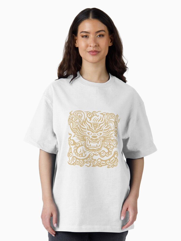 Asian dragon pattern Oversized T-Shirt Style004