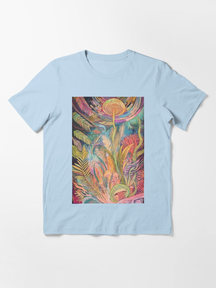 Mystic Foliage – Psychedelic Forest Mushrooms and Ferns Fantasy Essential T-Shirt Style002