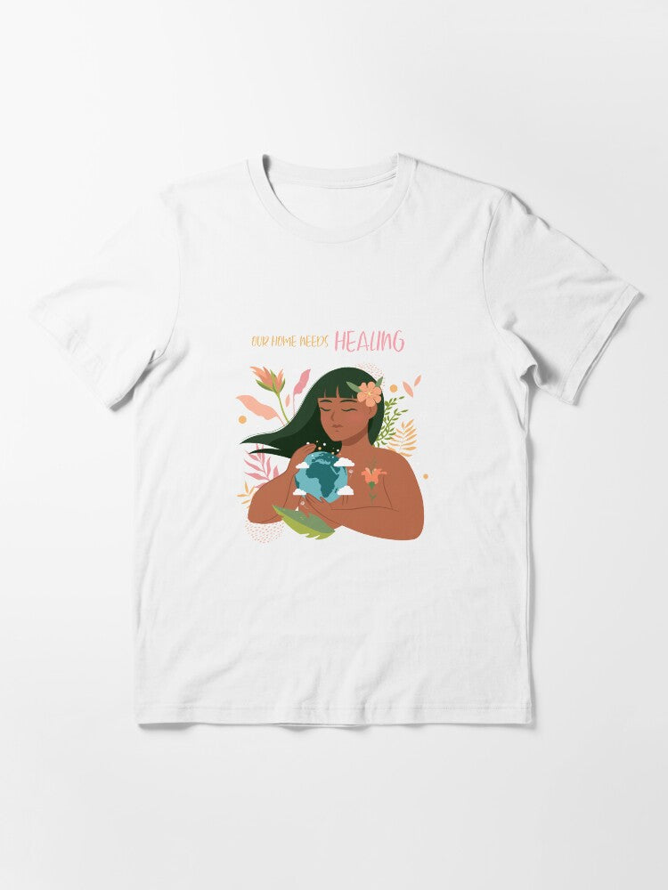 Our Planet of Flowers Needs Healing Save Mother Earth Essential T-Shirt