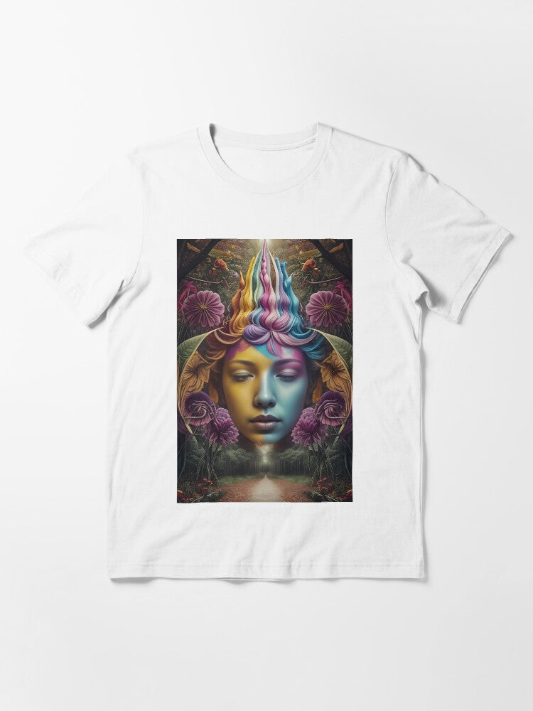 Psychedelic Face in the Forest Essential T-Shirt